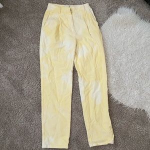 Yellow and White Corduroy Wilfred Aritzia Pants